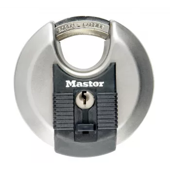 Candado de disco MASTER LOCK 70 mm Excell acero inoxidable, arco cubierto, con llave diferente