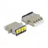 Acoplador de fibra óptica DeLOCK 86904 LC cuádruple hembra a LC cuádruple hembra multimodo beige