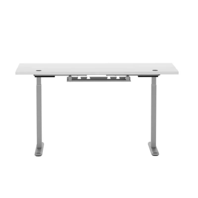 Mesa regulable en altura Up Up Bjorn Gray, tablero L Blanco
