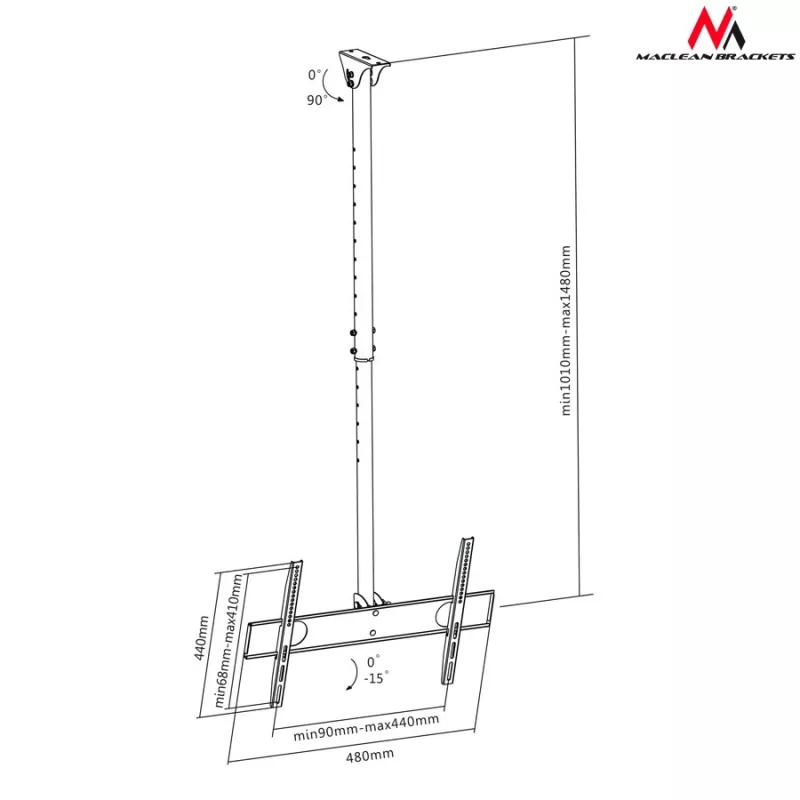Soporte de pared/techo MACLEAN MC-631 para televisores de 32–55