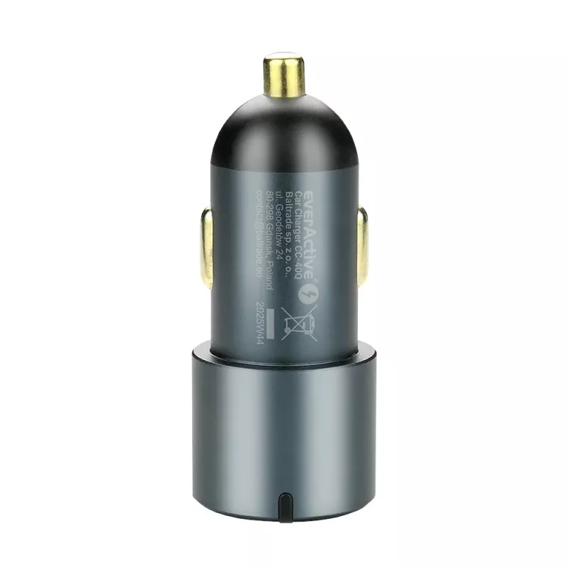 Cargador de coche everActive CC-40Q QC3.0 60W, adaptador de coche USB para cargar dispositivos móviles