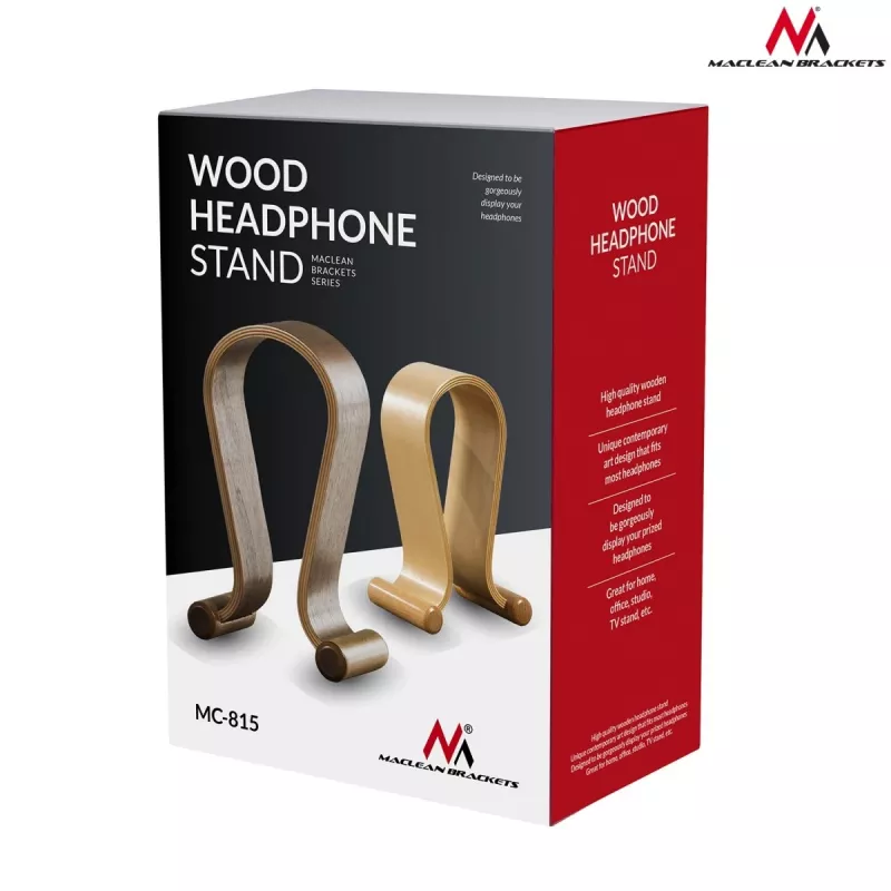 MC-815W, soporte para auriculares, madera, 400 g, nogal