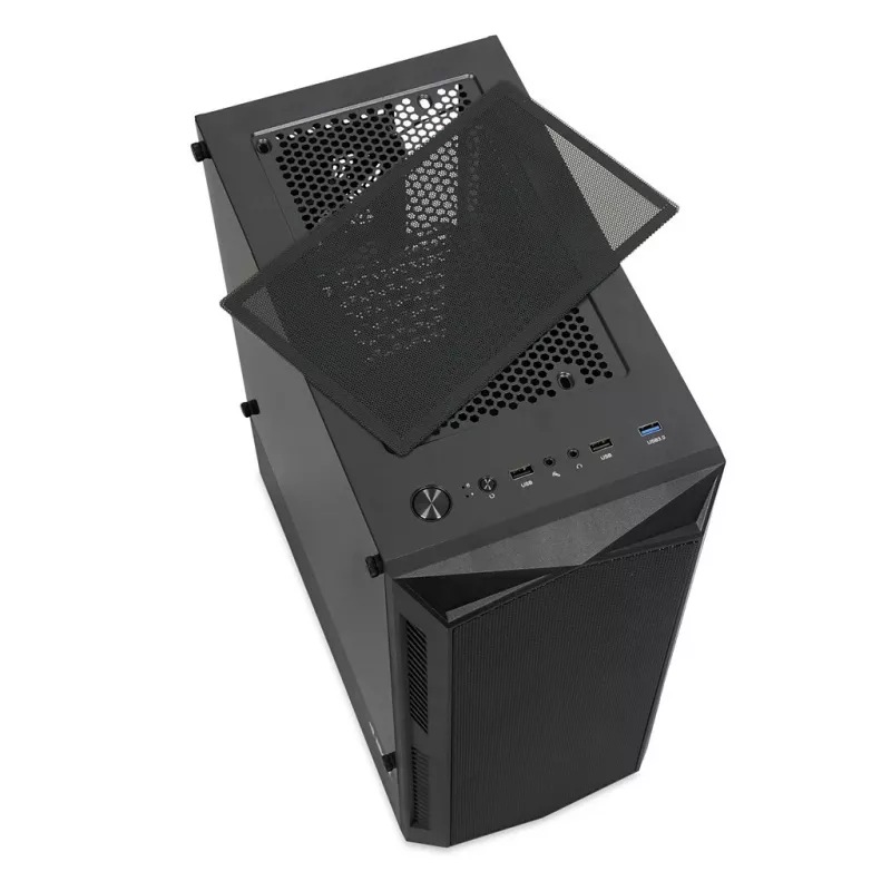 Caja de PC IBOX LUPUS 27 Midi Tower ATX, cristal templado, RGB, 455×200×380 mm, compatible con ATX, GPU hasta 32 cm