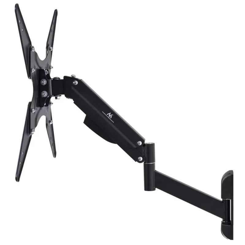 Soporte de pared con resorte de gas para TV MACLEAN MC-784 para televisores de 32–55 pulgadas, inclinación y altura ajustables, carga máx. 21 kg, montaje en pared, negro