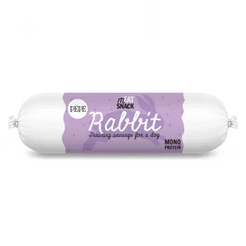 Premios para perros PAKA ZWIERZAKA Pepe salchicha conejo 200 g – salchicha blanda e hipoalergénica con sabor a conejo, sin cereales ni gluten