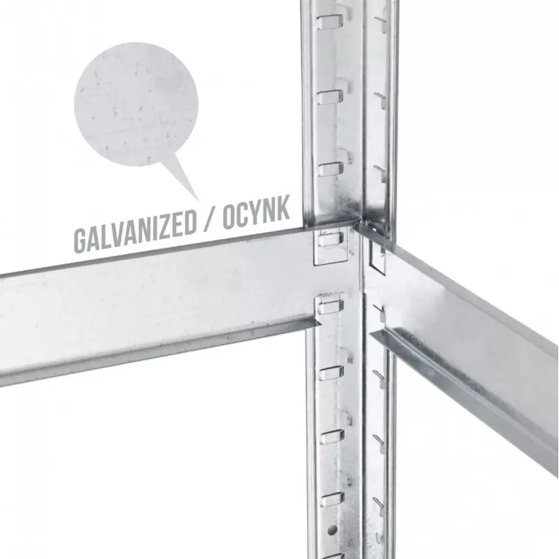 Estantería de almacén GreenBlue GB378 metal galvanizado 5 estantes, acero galvanizado, 900×400 mm, máx. 75 kg por estante