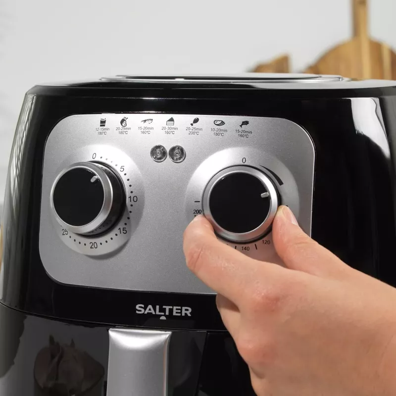 Freidora de aire manual Salter EK6364VDE, capacidad 4,2 l, freidora compacta para encimera