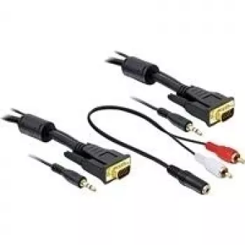 Adaptador de cable de vídeo DeLOCK 84452 2 m VGA D-Sub 3,5 mm negro