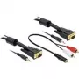 Adaptador de cable de vídeo DeLOCK 84452 2 m VGA D-Sub 3,5 mm negro