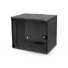7HE Armario de montaje en pared sin montar 370X540X400 puerta de cristal negro