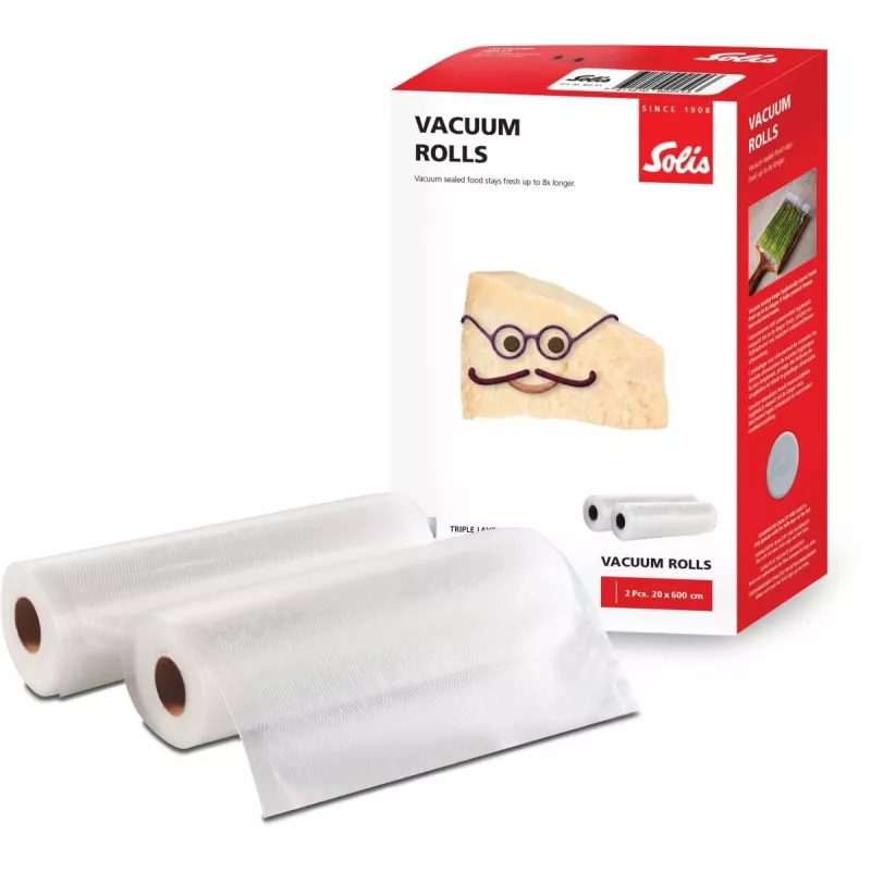 Solis Vac Rolls rollos para envasadora al vacío 20 x 600 cm, 2 rollos