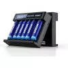 XTAR MC6C cargador multislot inteligente para celdas cilíndricas de Li-Ion, 6 ranuras, compatible con 18650/21700/AA, entrada 5V, negro