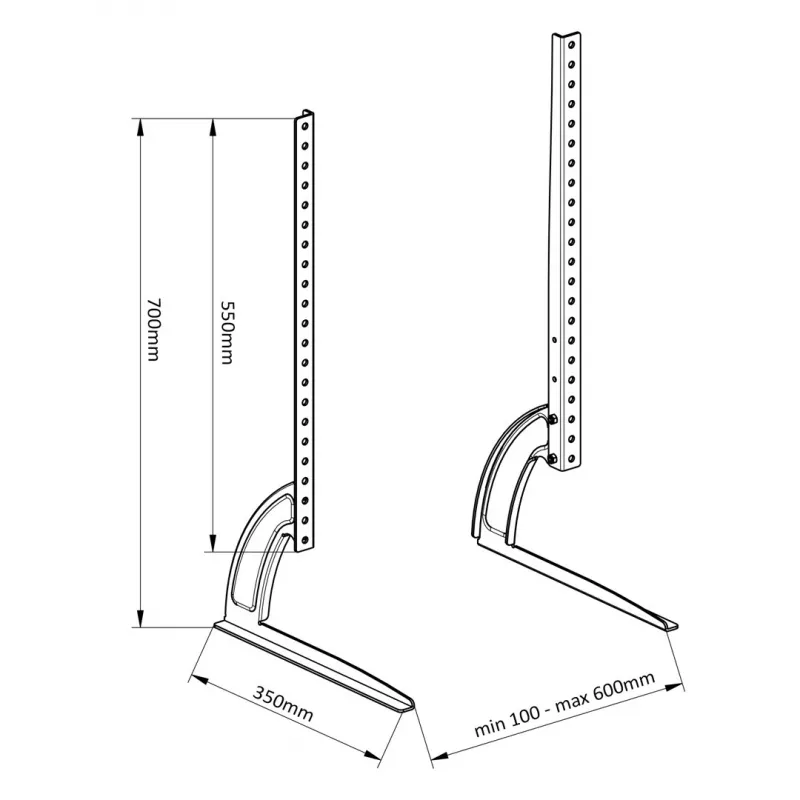 Soporte de sobremesa MACLEAN MC-954 regulable en altura para portátiles y monitores de escritorio portátiles, de pie, soporta hasta 50 kg, VESA hasta 800x500 mm