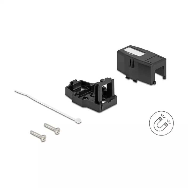 Delock 85840 Carcasa Keystone vacía, 1 puerto, con base magnética, negro