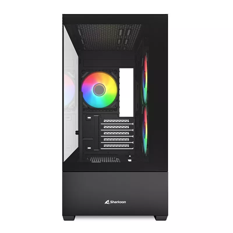 Sharkoon MK6 RGB Micro-ATX caja de PC, negra, cristal templado