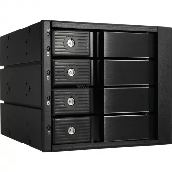 Caja externa SilverStone SST-FS304-12G de 3,5 pulgadas, 4 bahías – negra