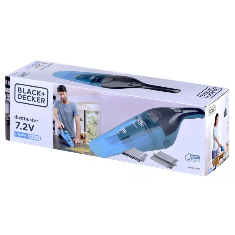 Aspirador de mano Black & Decker WDC215WA — limpieza en seco 0,385 l, 7,2 V Li-Ion, 14 AW de succión, 10 min de autonomía