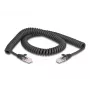 DeLOCK Cable espiral RJ45, conector – conector, Cat.5e, 2 m, negro