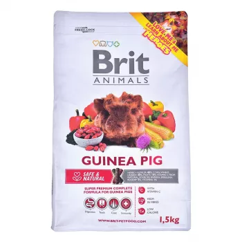 Alimento completo para cobayas Brit Complete Pellet 1,5 kg — dieta equilibrada con 12% proteína, 16% fibra bruta, vitaminas