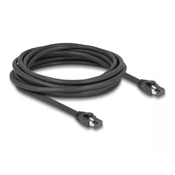 Delock - Cable de red - RJ-45 (M) a RJ-45 (M) - 5,0 m - 7,5 mm - S/FTP - CAT 8.1 - libre de halógenos, protección de pestaña, hasta 40 Gbit/s de velocidad de transferencia de datos - Negro (80236)