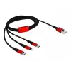 DeLOCK - cable solo para carga - Lightning / USB - USB (M) a Micro-USB tipo B, Lightning, USB-C (M) - 1,0 m - apantallado - negro (85892)