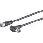 Cable coaxial de conexión satélite ShiverPeaks 80113-128S con conector F-Quick en ángulo
