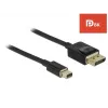 DeLOCK - cable DisplayPort - DisplayPort (M) a Mini DisplayPort (M) - 2 m - negro - compatible con 8K