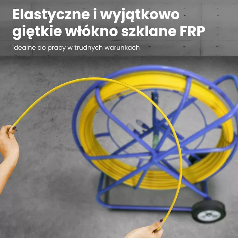 Guía pasacables Extralink EX.30905 varilla de fibra de vidrio FRP 8 mm, 250 m, amarillo