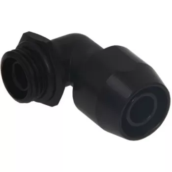 Racor roscado Alphacool HF TPV metal - 90° giratorio 12,7/7,6 mm - negro (17455)