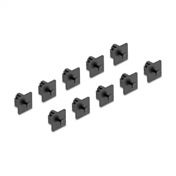 DeLOCK Tapa antipolvo RJ10 conector hembra con bloqueo 10 uds. negro