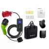 Cargador de coche EV móvil Qoltec ajustable 2en1 Type2 | 7kW | 230V | CEE 3 PIN | Wi-Fi | LCD | portátil | wallbox | 5m