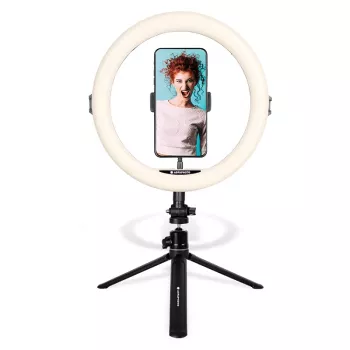 Agfa Arl11 Ring Light anillo LED 120 Vlog + trípode + mando a distancia