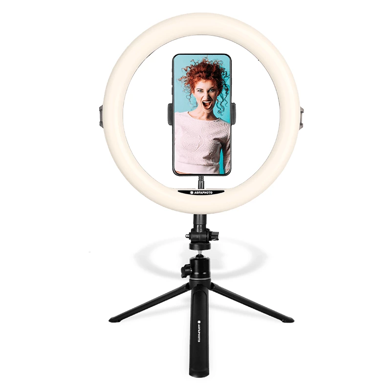 Agfa Arl11 Ring Light anillo LED 120 Vlog + trípode + mando a distancia
