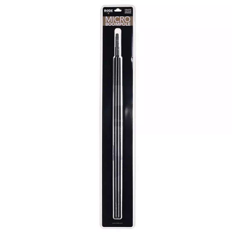 RØDE Micro Boompole – pértiga de micrófono telescópica ligera, longitud 844 mm, peso 396 g, altura plegada compacta 33 mm