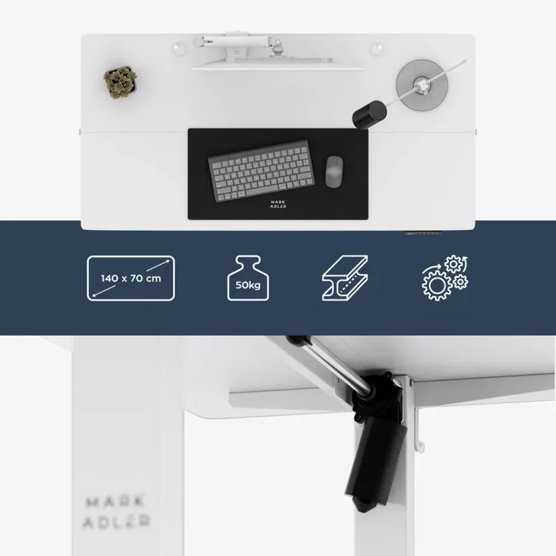 Escritorio mark adler Leader 7.3 Blanco — estación de trabajo ergonómica de altura ajustable