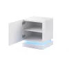 Set de mesitas de noche cama meble QIU, 2 uds., MDF, blanco alto brillo, 46×41,5×53 cm