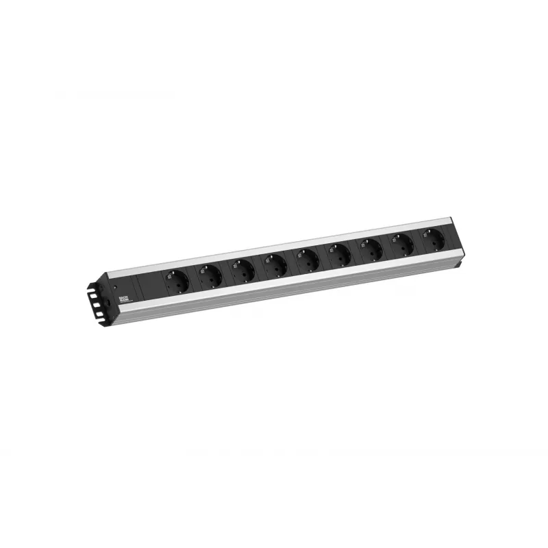 Alargador eléctrico Bachmann 300.001 2 m 9 tomas AC, interior, negro, gris