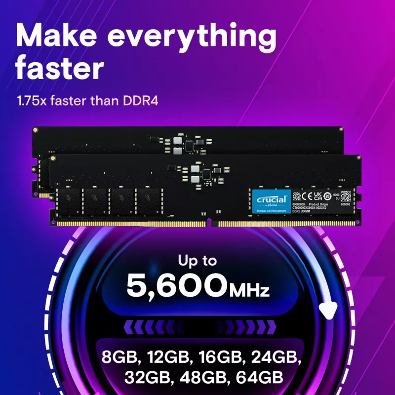 Módulo de memoria Crucial DDR5 64GB 5600MHz