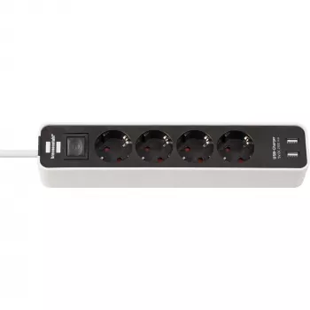 Alargador de corriente Brennenstuhl Ecolor 1,5m 4 tomas AC interior negro blanco