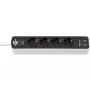 Alargador de corriente Brennenstuhl Ecolor 1,5m 4 tomas AC interior negro blanco