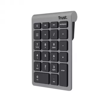 Teclado numérico TRUST Xalas 22 teclas RF Wireless interruptores de tijera para portátil/PC, plata, 94 g