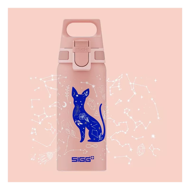 Botella de aluminio Sigg 6005.10 — 600 ml, 7,1 cm de diámetro, 145 g, azul/rosa
