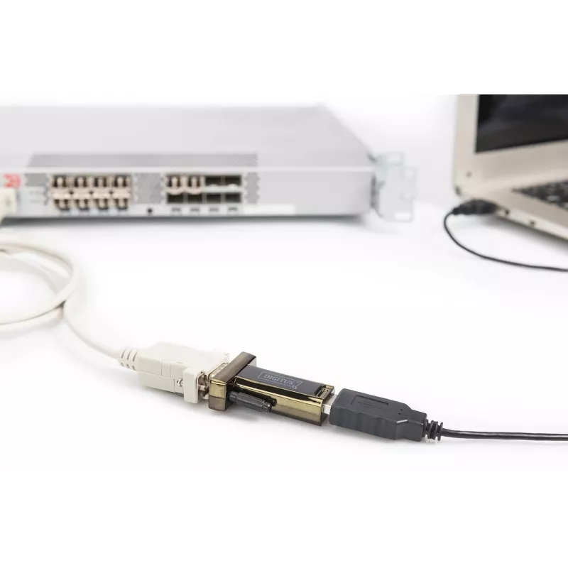 DIGITUS Convertidor USB 2.0 a serie DSUB 9M incl. cable USB-A 80 cm chipset FTDI USB 2.0 a RS232 (FT232RL)
