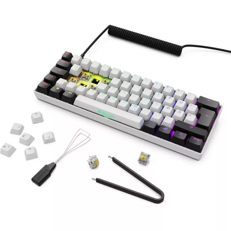 Sharkoon SGK50 S4 teclado Home USB QWERTZ alemán blanco RGB LED 60%