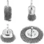 Juego de cepillos de alambre para taladro KWB 597530 – 4 piezas (para taladradoras, limpieza de metal y superficies)