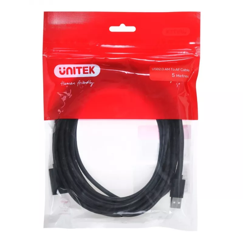 Cable de extensión USB Unitek Y‑C418GBK 5 m USB A a USB A USB 2.0, negro