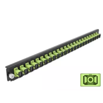 Panel frontal para caja de empalme DeLOCK 19 pulgadas 24 puertos SC Simplex verde lima