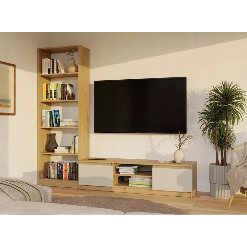 Mueble de TV MALWA 140, roble Artisan/cashmere