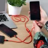 Cable UNITEK C4049RD USB 1,2 m USB A USB C/Micro-USB B/Lightning rojo