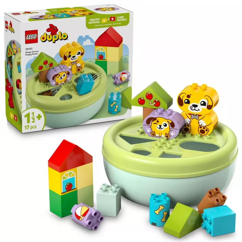 LEGO DUPLO Clasificador de formas Casa de cachorros 10441, 17 piezas, para niños de 1½–5 años
